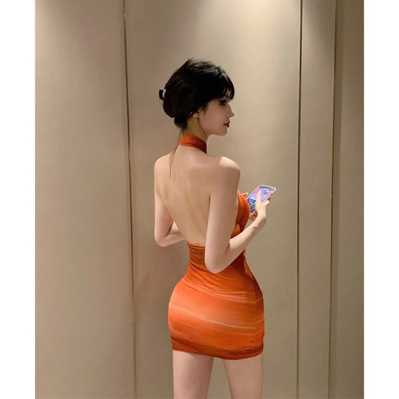 I.AM.GIA style orange dress |iamgia style y2k boho - Picture 3 of 6